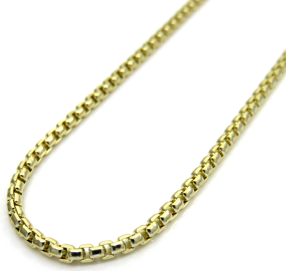 14K Solid Real White Gold Box Link Chain Necklace 1 mm 18" 24''  For Women
