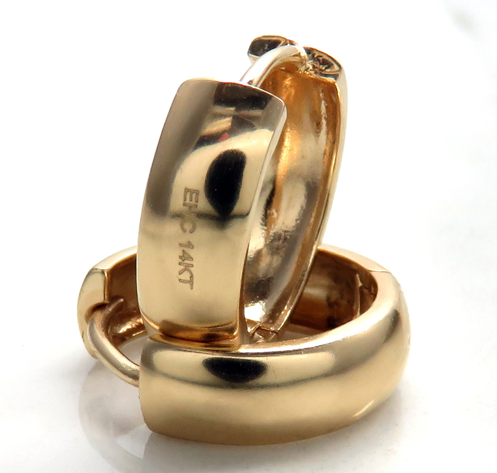 Unisex 14k yellow gold 4.5mm small huggie hoops