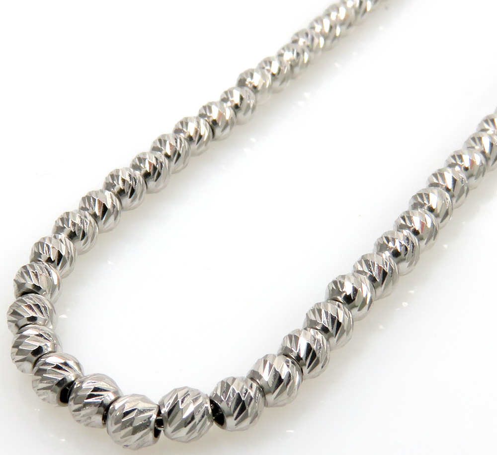 14Kt Gold Diamond Cut Bead Chain 16 Inches Long Bead Chain 