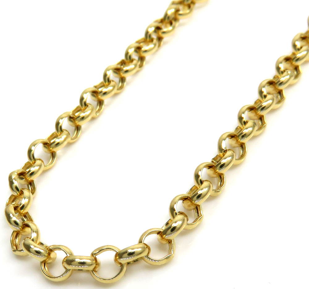 14k solid yellow gold circle link chain 18-22 inch 3.8mm