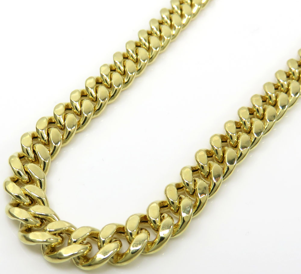 14k yellow gold hollow miami cuban link chain 18-24 inches 6mm