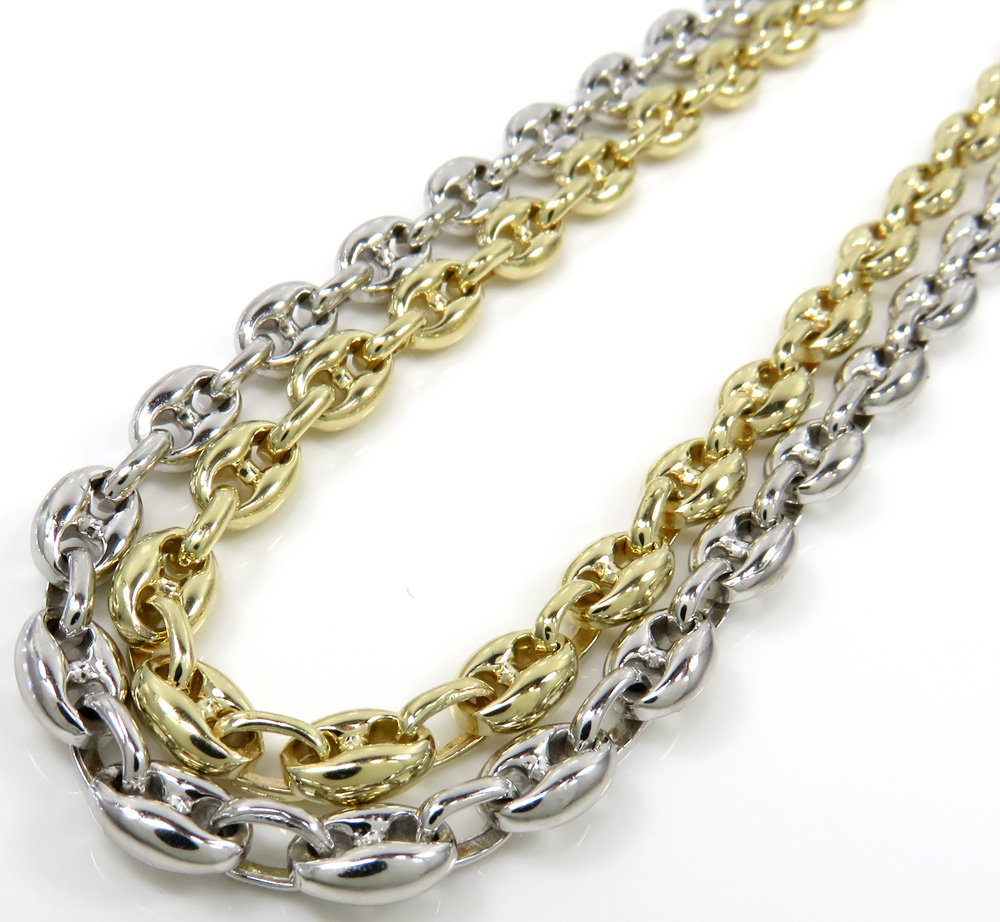 14k white or yellow gold solid gucci link chain 22- 26 inches 5.20mm