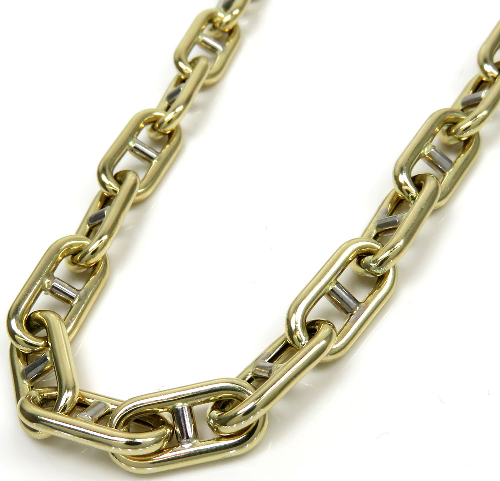 10k two tone hollow rounded mariner 22 inches 7mm 