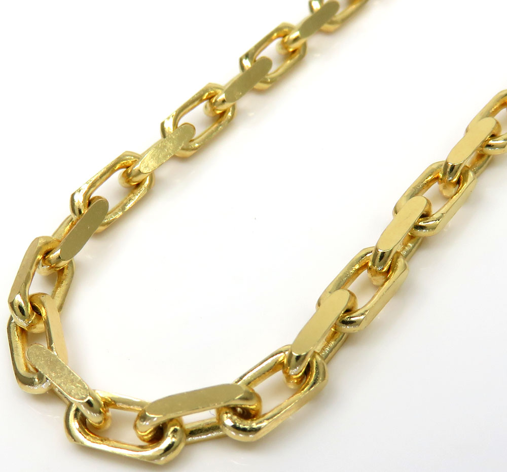 14k yellow gold solid flat edge cable link chain 20-30 inches 3.80mm 