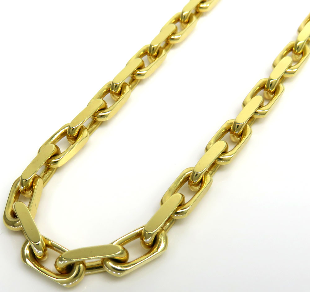 14k yellow gold solid flat edge cable link chain 20-30 inches 4.80mm 