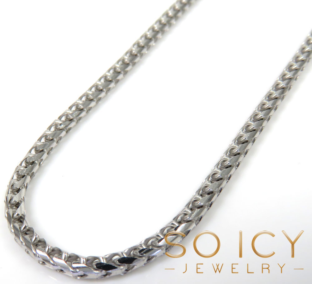 14k solid white gold franco chain 18-24 inch 2mm