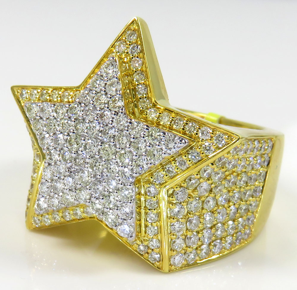 14k yellow gold diamond vs double star ring 2.41ct