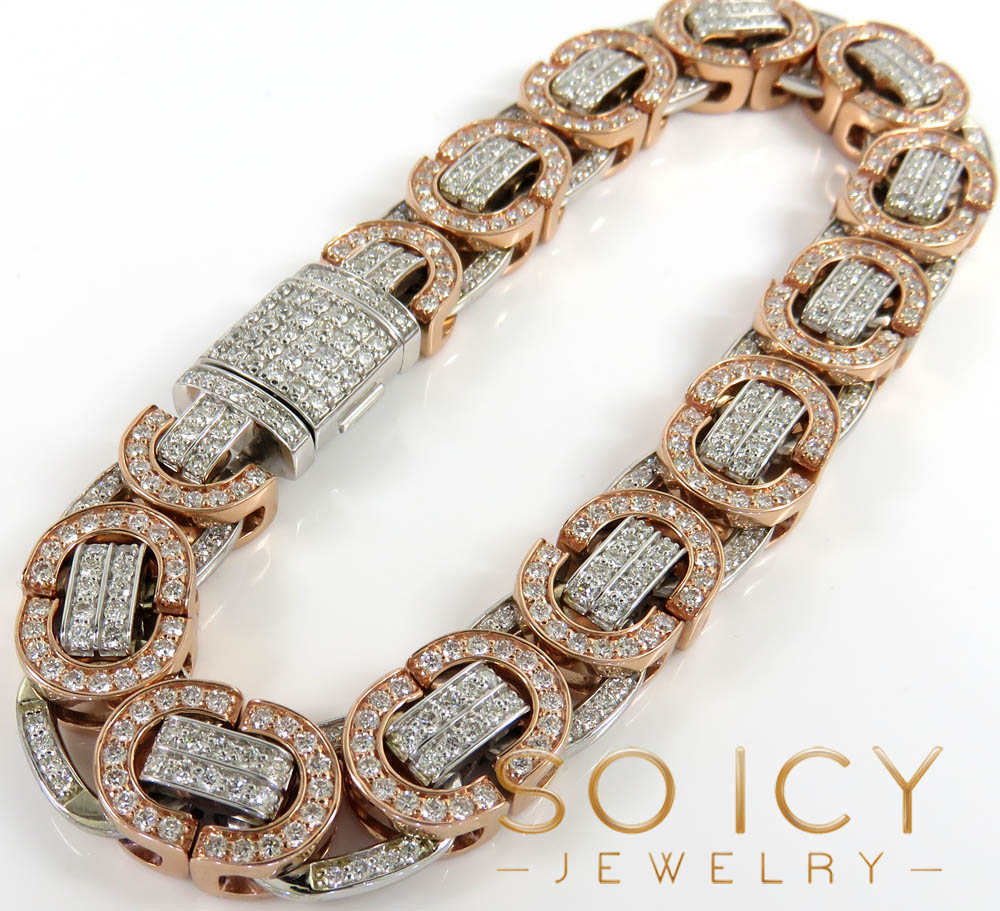 14k two tone diamond byzantine bracelet 8.50