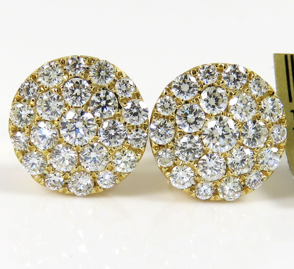 Gold diamond cluster earrings Clearance