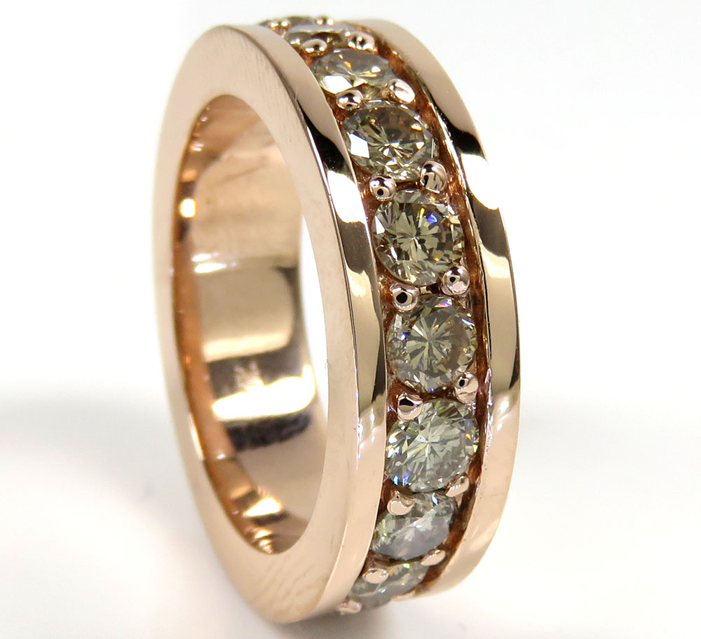 14k rose white or yellow 20 pointer diamond eternity band 4.18ct