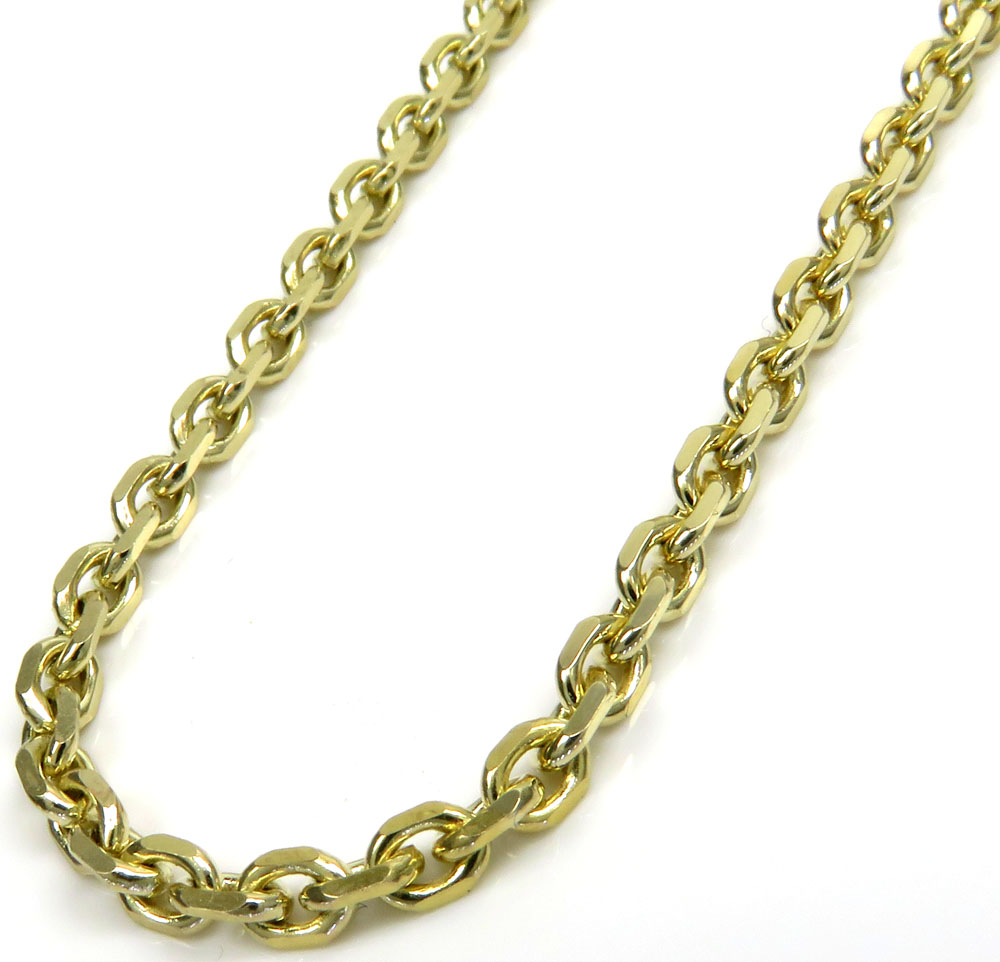 10k yellow gold solid cable link chain 22 inch 2.80mm