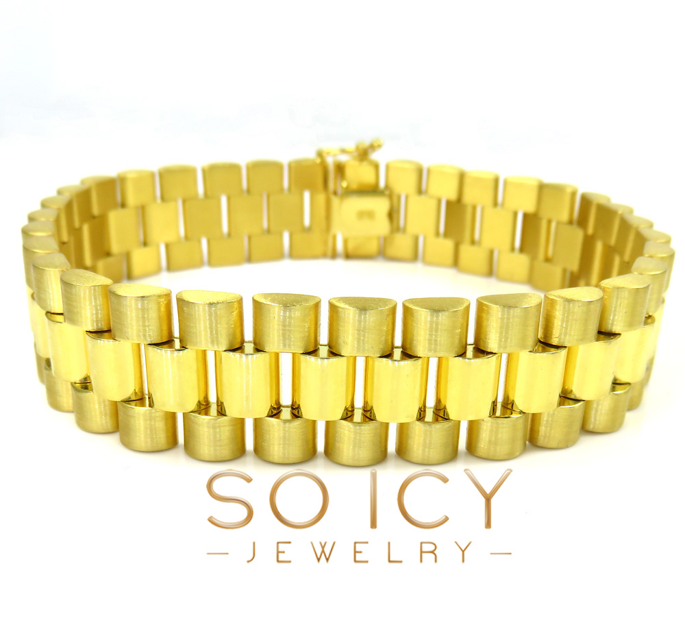 10k yellow gold presidential style bracelet 8.50