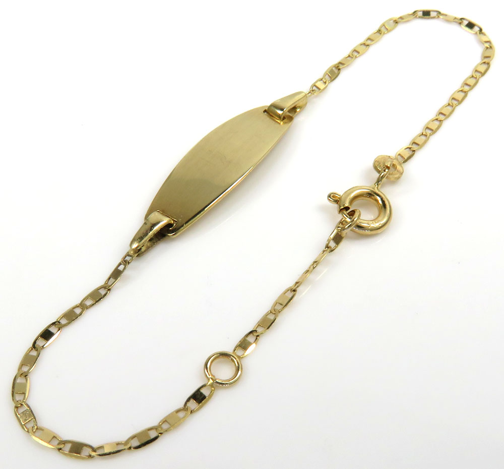 14k yellow gold kids i.d. bracelet 5-5.50
