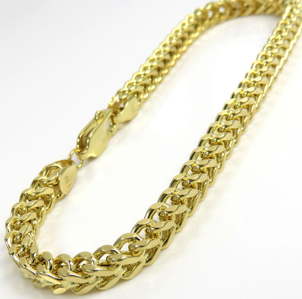 10k yellow gold franco bracelet 8.50 inch 4.80mm