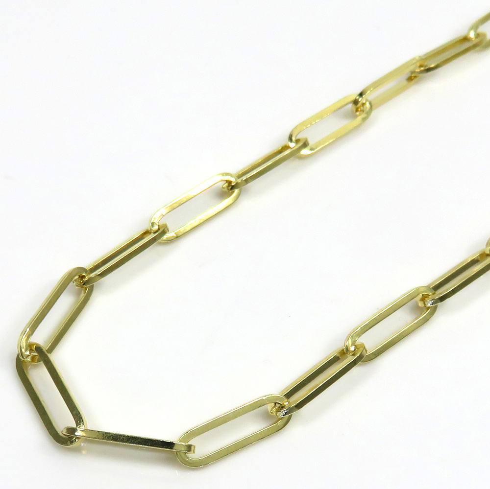 10k Solid Gold Paperclip Bracelet With Long Chain Links 10k 