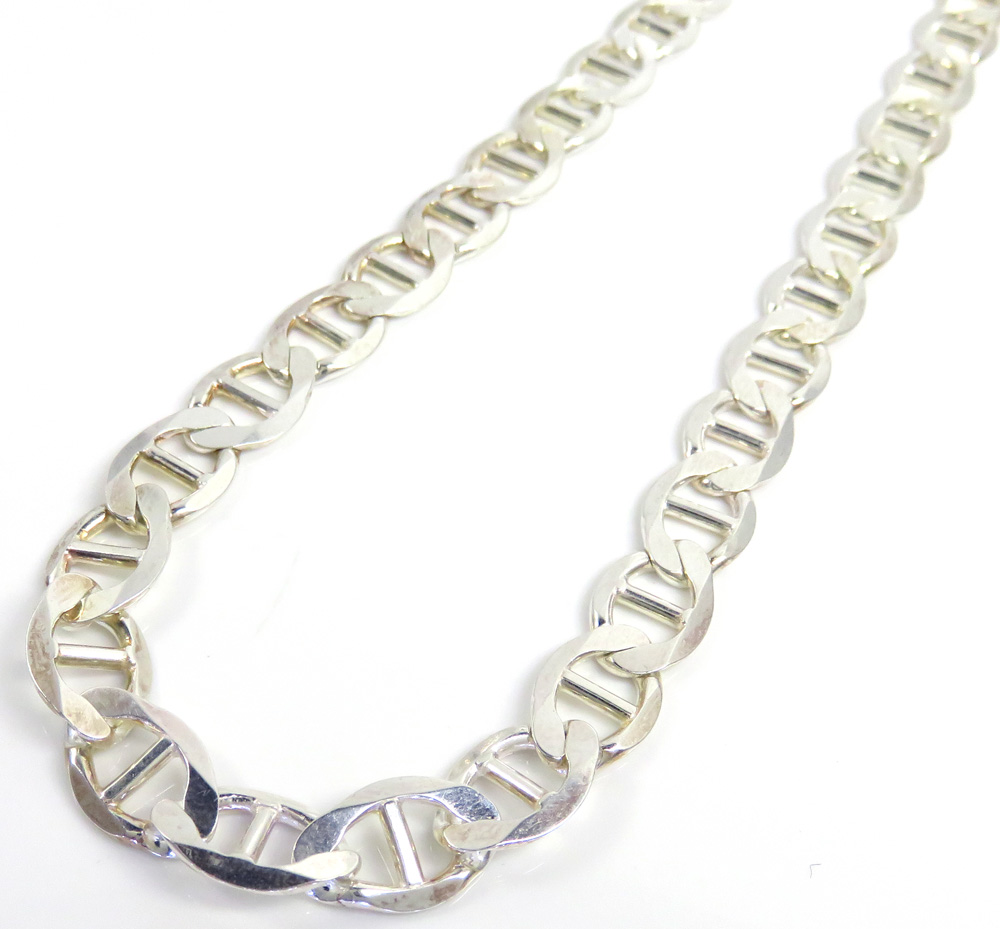 925 sterling silver anchor link chain 18-30 inch 10mm