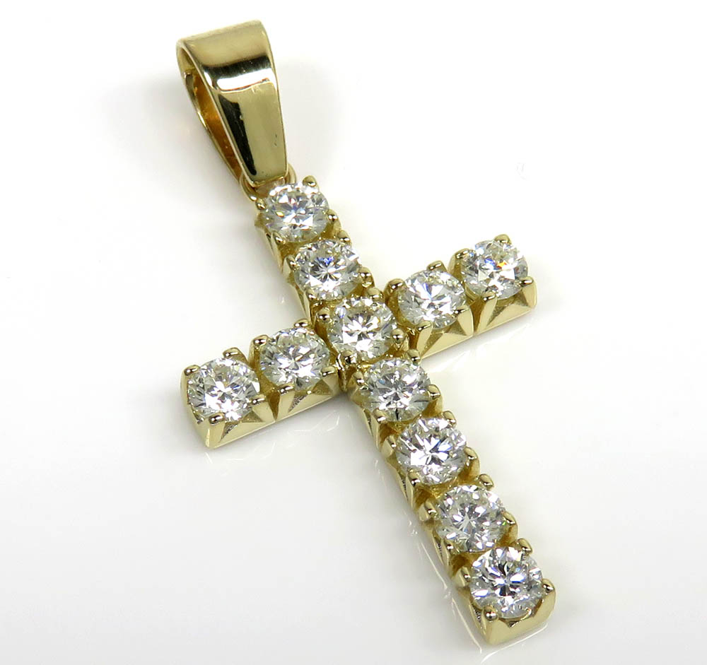 14k gold round 15 pointer si2 diamond cross 1.65ct