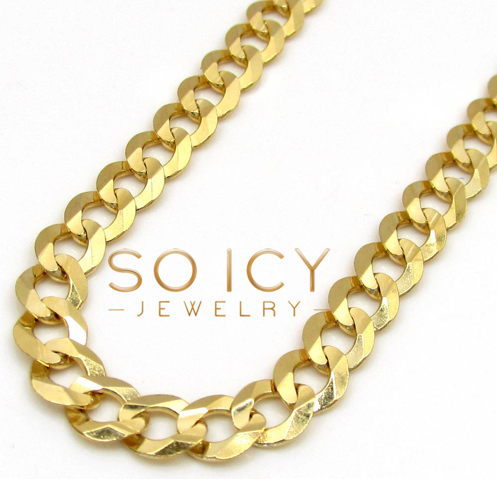 14k yellow gold solid cuban chain 18-26 inch 5.70mm