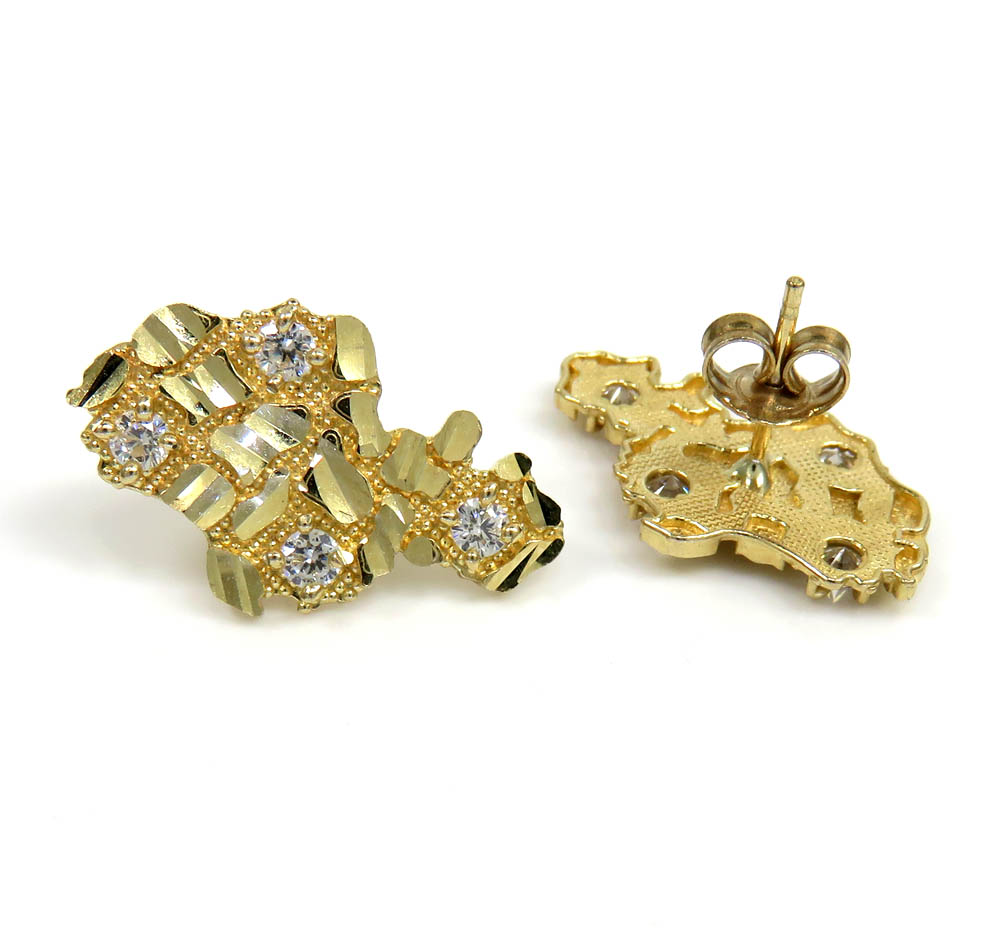 Nugget earrings with diamonds Clearance