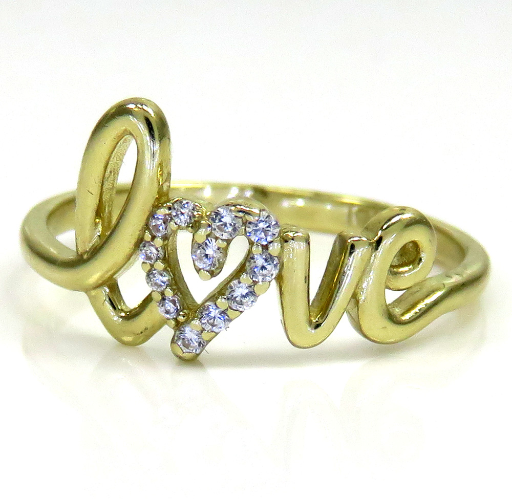 10k gold diamond heart love ring 0.12ct
