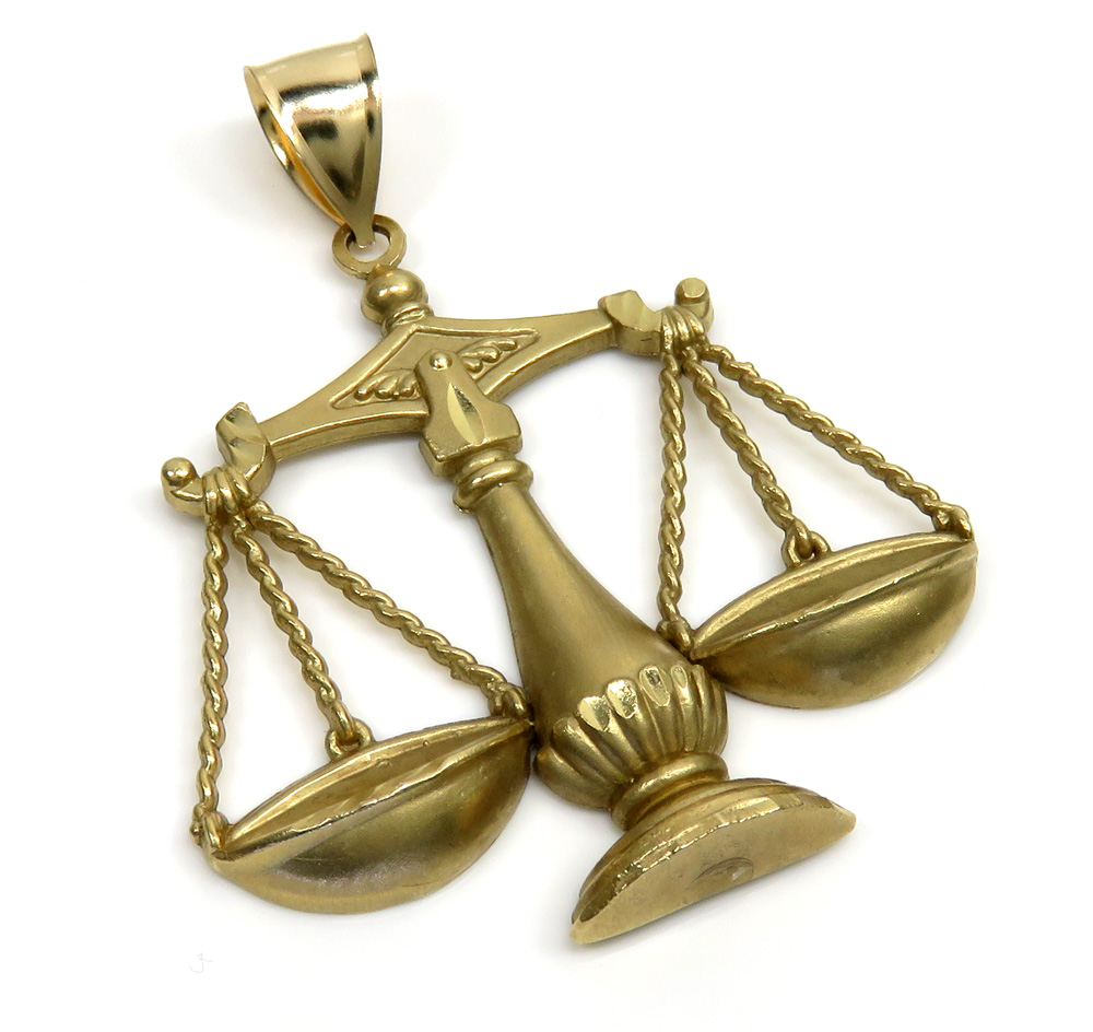 Gold libra scale pendant deals