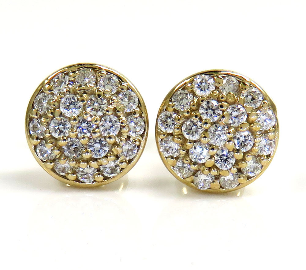 14k yellow gold vs diamond snow cap 8.4mm earrings 0.60ct