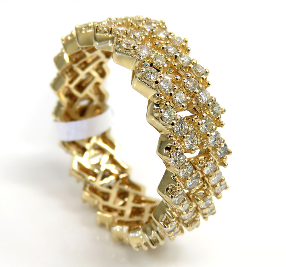 14k yellow gold 7.70mm diamond cuban band 1.90ct